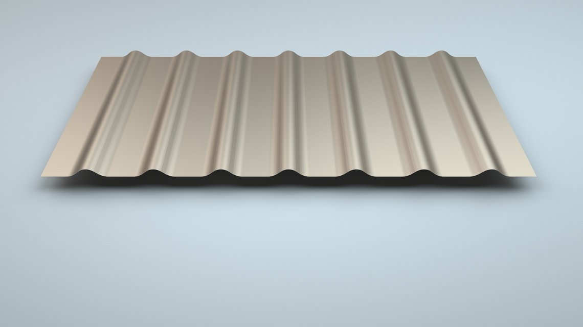 Tôle ondulée SW H-R – profil architectural - <p>Présentation du profil métallique SW H-R montrant son relief fluide et son ondulation régulière adaptée au bardage design.</p>