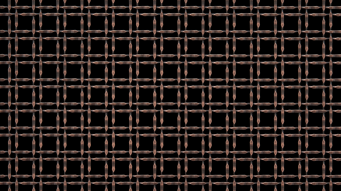 résille tissée en fils de cuivre laminés préformés pour l'architecture et le design  - <p>maille métallique cuivre architecturale en garde-corps, habillage mural, plafond, mobilier <a href=
