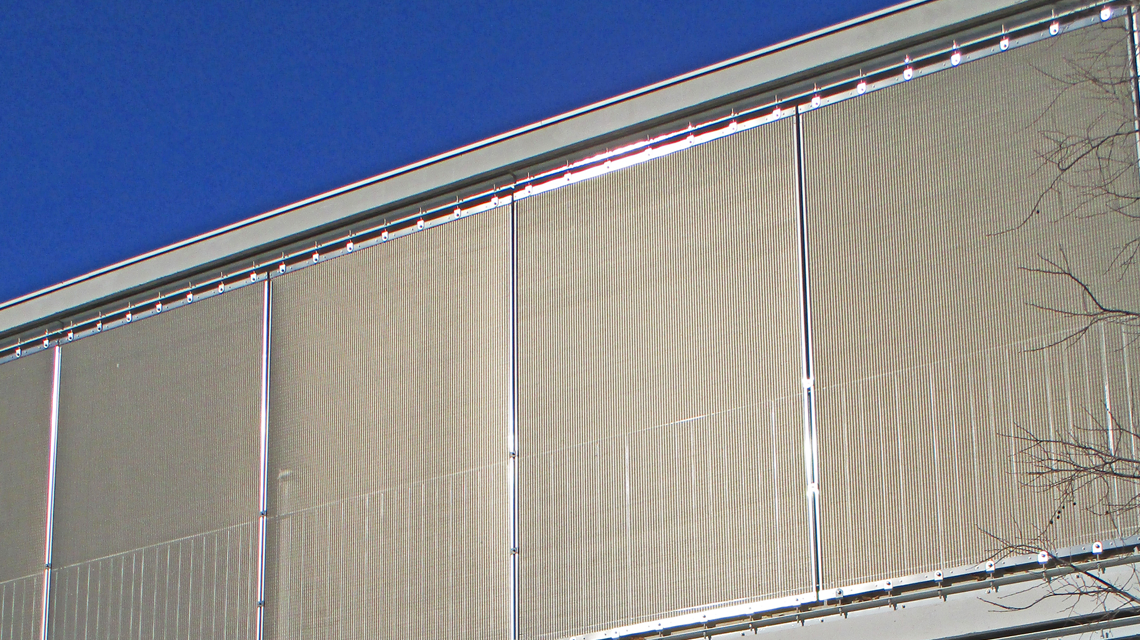Façades école Germain Richier Montpellier résille métallique câblée inox SATURN www.maillemetaldesign.fr - <p>Façades école Germain Richier Montpellier résille métallique câblée inox SATURN <a href=