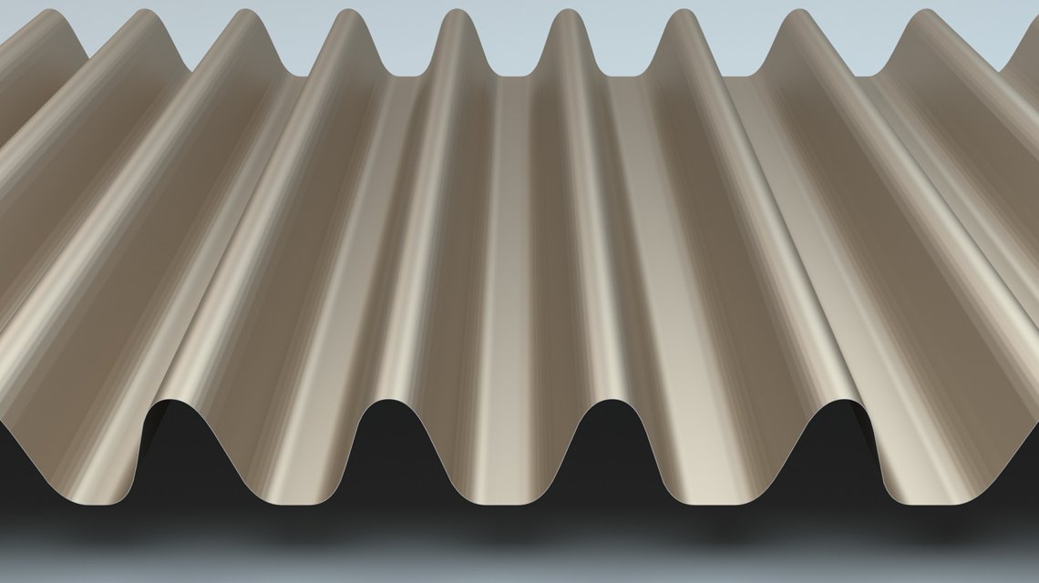 Tôle ondulée SW 45-60 – vue générale - <p>Vue d’ensemble du profil ondulé SW 45-60 illustrant son rythme large et sa géométrie architecturale pour bardage métallique.</p>