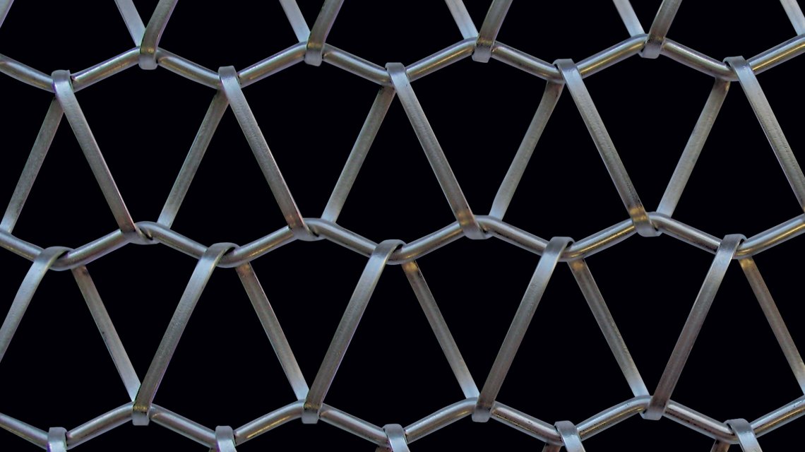 MAILLE METALLIQUE SPIRALEE INOX TORROJA-F www.maillemetaldesign.fr - <p>maille métallique spiralée acier inoxydable pour l’architecture façade garde-corps plafond balustrades</p>