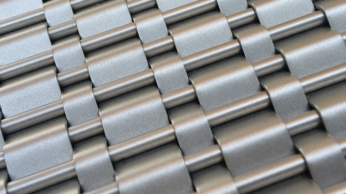 maille metallique architecture rigide JACOBSEN INOX micro-billée www.maillemetaldesign.fr