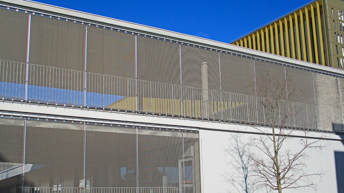 Façades école Germain Richier Montpellier résille métallique câblée inox SATURN www.maillemetaldesign.fr - <p>Façades école Germain Richier Montpellier résille métallique câblée inox SATURN <a href=