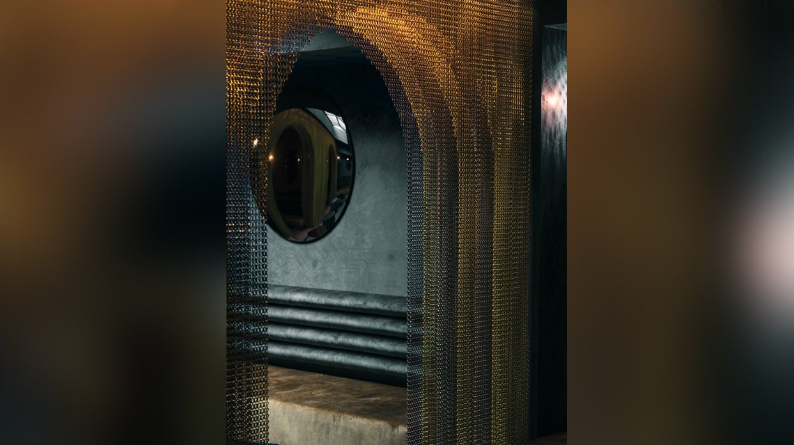 arche séparateur d'espaces en chaînes à maillons Kriskadecor @maillemetaldesign - <p>arche séparateur d’espaces en chaînes à maillons Kriskadecor @maillemetaldesign</p>