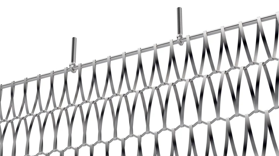 Fixation TF60 pour les mailles métalliques spiralée en acier inoxydable - <p>Système de tension des mailles métalliques spiralées en acier inoxydable pour la bonne tension des panneaux. Pour les façades, le remplissage de garde-corps, de l’habillage mural. Pour l’architecture intérieure et extérieure.</p>