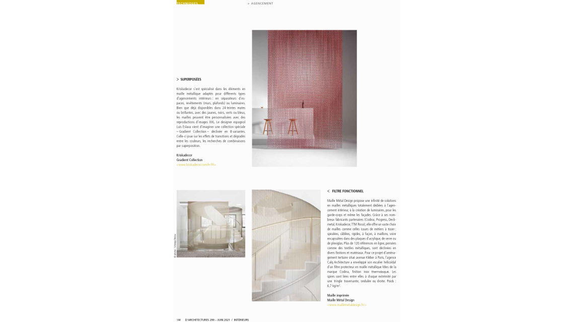Article presse dans le magazine D'A - juin 2021. - <p>Article presse dans le magazine D’A - juin 2021.</p>