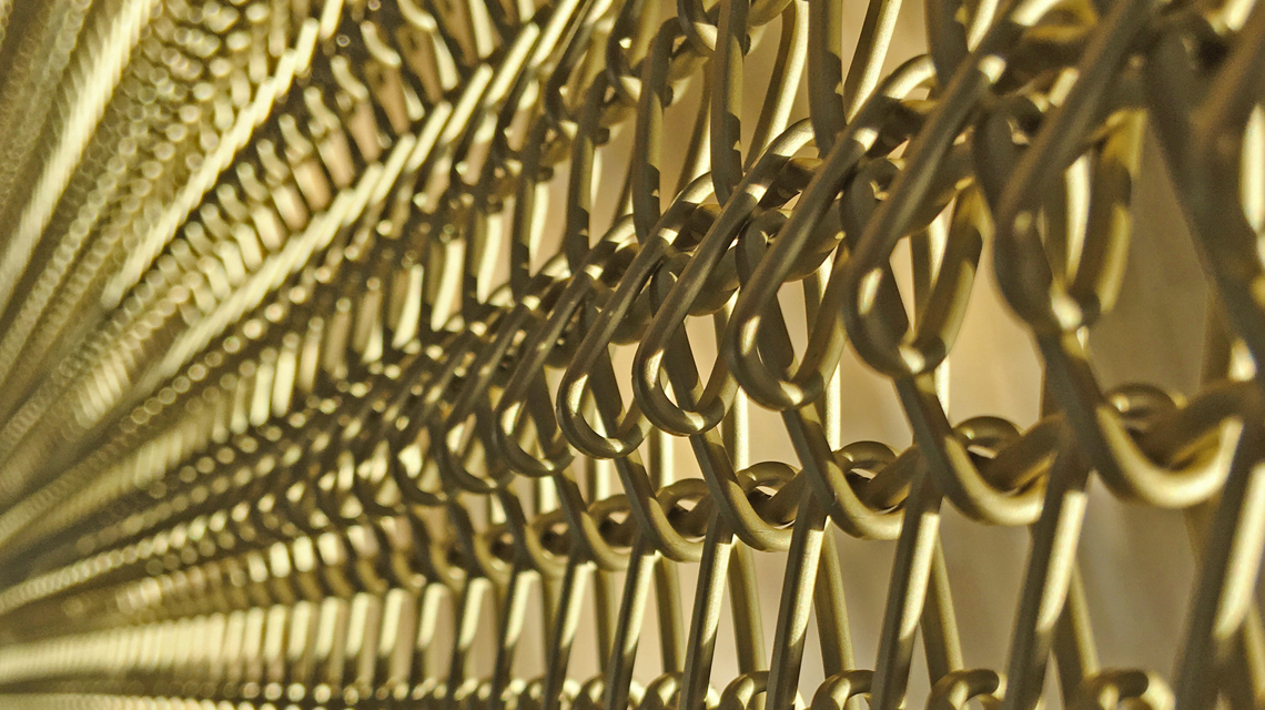 maille métallique architecture MIES aluminium champagne www.maillemetaldesign.fr